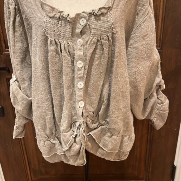 Magnolia Pearl Khaki Long Sleeved Button Front Jacket - Picture 5 of 14